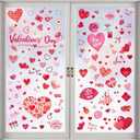 9 Sheets Valentine's Day Window Clings,Double-Sided Glass Window Stickers Decor,Reusable Red Pink Love Heart Stickers Decals for Home Wedding Anniversary Party Store Glass Holiday Decoration (V01)