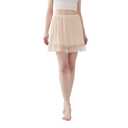 Juephe Lace Slip Underskirt Half Slips for Under Dresses Skirt Extenders Womens Anti StaticOver Knees (Beige, XXL)