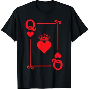 Queen Hearts Card Costume - Playing Cards - Queen of Hearts T-Shirt, S