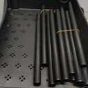 Laiensia Multifunction Utility Rolling Cart, 5-Tier Plastic & Metal Storage Organizer, Black, Lockable Wheels, Modern Style, Indoor Use