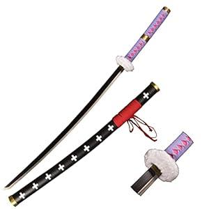 Sword Valley Trafalgar Law Sword 40.9/55.1 - Cosplay Prop Anime Katana Samurai Sword - Anime Original Texture Carbon Steel Blade Carving Symbol - Handle Absorbs Sweat and Comfort (Lavender, 40.9)