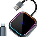 Wireless Carplay Adapter for Apple iPhone iOS 10+/Android/Outo Built-in CarPlay Cars,Converts Wired to Wireless Dongle Cars for Wireless Control Plug & Play Carplay from 2017 iOS 10+ to Screen w/USB C
