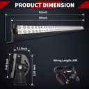 YITAMOTOR 50" 18W Light Bar & 2pc Spot Flood Combo Offroad