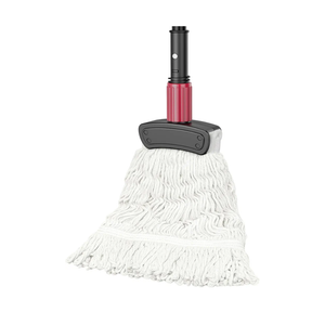 Commercial Mops for Floor Cleaning - Looped-End Heavy Duty Wet Mop with Long Handle for Hardwood Wood Tile Vinyl - Reusable Cotton Head for Home Garage Kichen Bathroom