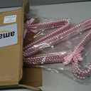 12 PCS Pink Pearl Hangers, 15.6 Inch Wedding Dress Hanger with Ribbon Bow, 15.6 x 8.3 inches