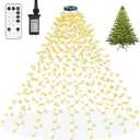 LUSARRYWILL Christmas Tree Lights, 400 LED Christmas String Lights with Ring for Tree, 6.6FT x 16 Lines Fairy Lights for Indoor Outdoor Xmas Tree Decor, Warm White