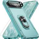 For Google Pixel 9 Pro XL Case [15 FT Military Grade Drop Protection] with Screen Protector & Lens Protector Heavy-Duty Shockproof Kickstand Case for Pixel 9 Pro XL (Green)