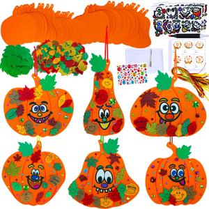 Winlyn 30 Sets Fall Halloween Pumpkin Decorations DIY Pumpkin Craft Kits Foam Pumpkin Shapes 8" W and Smile Fall Leaves Glitter Leaves Pumpkin Decorating Stickers for Kids Classroom Party Activities Winlyn 30 Sets Fall Halloween Pumpkin Decorations DIY Pumpkin Craft Kits Foam Pumpkin Shapes 8" W and Smile Fall Leaves Glitter Leaves Pumpkin Decorating Stickers for Kids Classroom Party Activities