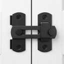 DOUBLE 2 C Barn Door Lock, Sliding Door Lock Hardware, Carbon Steel Door Latches for Cabinet, Closet, Window Door, Black
