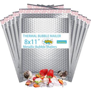 10-Pack 8x11 Inch Insulated Shipping Mailers | Waterproof & Durable Self-Seal Envelopes for Food, Cosmetics, Health Products | Tamper-Proof Cold Packaging (Single-Use)