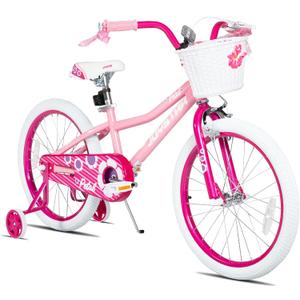 JOYSTAR Girls Bike for Toddlers and Kids Age 3-10 Years, 12 14 16 20 Inch Kids Bike with Training Wheels and Handbrakes, 20 Inch Bike with Kickstand, Multiple Colors