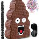 Jergrim Funny Poop Piata 4-Piece Set perfect for Birthday Parties, Decorations, Emoticon Parties, Fun shape, Great Party Addition for kids, teens, and adults (17X10) Durable!