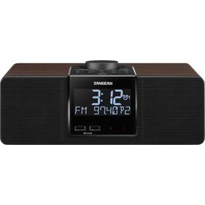 Sangean RCR40 Wooden Clock Radio with AM/FM, Bluetooth, AUX, Digital Tuning and Battery Back Up