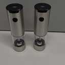 Electric Salt and Pepper Grinder- Automatic Battery Pepper Mill Shakers Kitchen Essentials for New Home Adjustable Coarseness Upgraded Larger Capacity with Led for Housewarming Gifts (Stainless Steel)