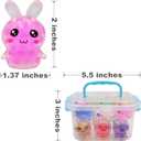 12 Pack Easter Mini Bunny Squeeze Ball Toys Stress Balls Squishy Toys for Easter Basket Stuffers Egg Fillers Party Favors Gifts