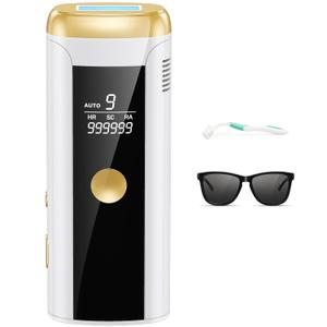Hair Removal for Women and Men, At Home IPL Hair Removal Device with 3 Modes, Permanent Hair Remover Machine for Facial Legs Arms Bikini Line Whole Body Depilation, Come with Razor & Glasses