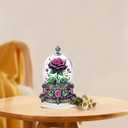 2 x hyzsj DIY Diamond Desktop Ornament Flower Crystal Diamond Art Painting Tabletop Ornaments Single Sided Diamond Ornament for Adult Beginner Home Office Decor Crafts Gift  (ROSE)