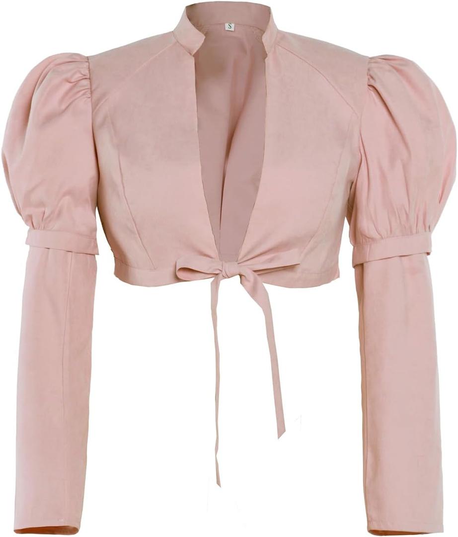 Regency Spencer Jacket Womens Jane Austen Costume Pink Crop Coat Top (X-Large)