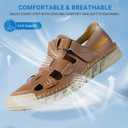 MAIZUN Leather Sandals for Men Summer Closed Toe Sandal Outdoor Fisherman Shoes Hiking Walking Shoes for Beach Walking Hiking Sport Sandal (10.5, Dark Brown)