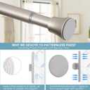 Silver Shower Curtain Rod - Tension Curtain Rod Adjustable 32 to 78 inch Spring Tension Shower Rod No Drilling Non Slip, Silver