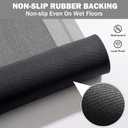 YDKGL Non Slip Bath Mat, Rubber Backing Ultra Thin Bathroom Rugs Fit Under Door Quick Dry Super Absorbent Washable Bath Rug Shower Mat for Bathroom Floor Bathtub Shower Sink, Easy Care Gray 24"x 35"