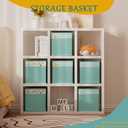 homyfort Cube Storage Organizer Bins, 12x12 Inch Fabric Bins for Cube Storage, Foldable Cloth Baskets Box with Handles for Organizing Clothes, Toys in Pantry, Closet Shelf, Nursery, Kids Room (Green)
