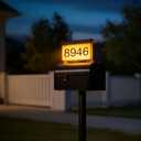 Solar House Numbers For Outside,Solar Powered Waterproof LED Light, Outdoor House Number Sign with On/Off, Easy to Install (Black-Not plugged in)