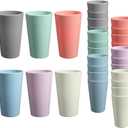 24 Pcs Unbreakable Plastic Cups Set, 20 oz Reusable Plastic Cups, Stackable Water Tumblers, Drinking Cup for Kitchen, Outdoor, BPA-free, Dishwasher Refrigerator and Microwave Safe (20 oz, 6 Colors) (6-Light Multicolor)