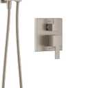 Delta Modern Square Shower System Faucet Set, Brushed Nickel 6.5-inch Shower Head and Handle Set, Valve Trim Kit, Spotshield Stainless T342703-SP (Valve Not Included)