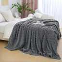 Aganear Blanket Queen Size - Washed Fuzzy Cozy Soft Lightweight Blankets for Couch, Sofa, Bed, Office, Breathable and Skin-Friendly Blanket for All Season Accessories(90"x90", Gray)