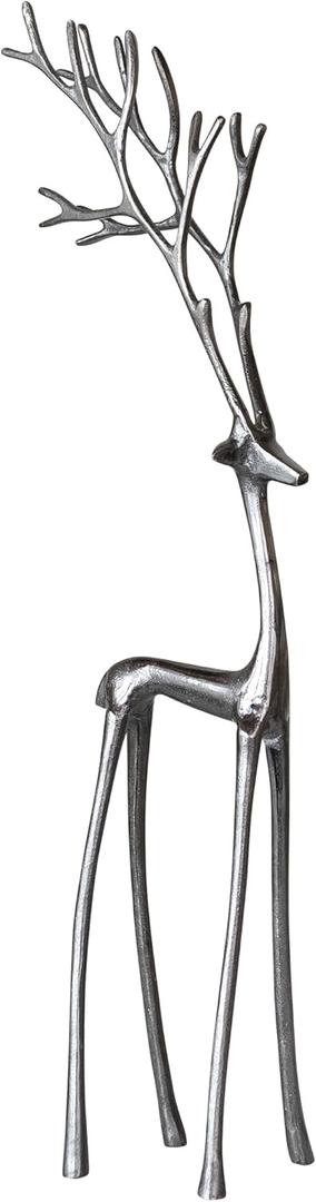 Creative Co-Op Tall Cast Aluminum Reindeer, gunmetal finish, 28.5" H