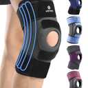 ABYON Knee Brace for Women & Men Meniscus Tear, ACL, Arthritis, Knee Support with Triple Side Stabilizers and Adjustable 360 Wraparound Strap for Maximum Knee Pain Support and Fast Recovery - Please Check How To Size Video (Black-Grey)