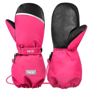 MCTi Waterproof Mens Ski Gloves Winter Warm 3M Thinsulate Snowboard Snowmobile Cold Weather Gloves (XXS, Pink)