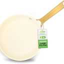 NutriChef 12" Large Ceramic Fry Pan - Non-Stick Ceramic Coated Skillet with Stylish Titanium Handle, Durable, Easy to Clean, Professional Cookware