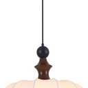 KCO Lighting Japanese Lantern Pendant Light Black Hanging Light Fixture Boho Silk Pendant Lamp White Fabric Ceiling Lights Dining Room Hanging Chandelier