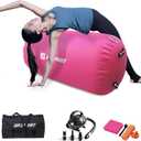 AKSPORT Air Roller Gymnastics Air Barrel for Backbends and Back Handsprings Exercise Training with Electric Air Pump for Home Use/Yoga/Cheerleading/Tumbling/Back Walkovers (47inx29.5inDiam), Pink)