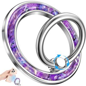 Phone Ring Holder Compatible with MagSafe - Magnetic Cell Phone Grip Magnet Removable Finger Ring Grip Stand Cute Girly Unique Kawaii Shell Design for iPhone 17 Pro Max 16 15 14 13 12 Series