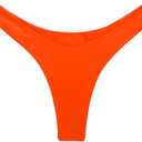 SherryDC Women's Sexy Cheeky Thong Brazilian Cut Low Rise High Leg Bikini Bottom (Orange, M)