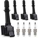 Set of 4 Ignition Coil Pack Spark Plug Compatible with Chevy Cruze Malibu Equinox Buick Encore GMC Terrain, 1.4 1.5 L4 Coils Spark Plugs, Replaces OE# UF802, 91970