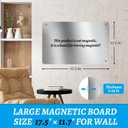 Magnetic Board 17.5" X 11.7" Magnet Board for Wall Stainless Steel Metal Magnetic Board for Wall for Magnet Display Photos Office Supplies Kitchen Stuff Bulletin Board Vision Board(Silver 1PC)