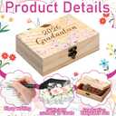 Resurhang 60 Pcs Pink Floral Rose Graduation Wood Card Box Giveaways 2026 for Guests Keepsake Box 2026 Advice and Wishes Cards with Pen Class of 2026 Gifts for The Grad Party Decorations
