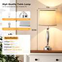 Seealle Touch Bedside Lamps for Nightstand Set of 2 - Bedroom Lamps with USB C+A, 3 Way Dimmable Nightstand Lamps, Brushed Nickel Table Lamps for Living Room (Bulbs Included)