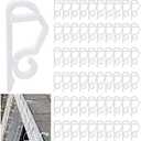 120PCS Weatherproof Outdoor Light Clips - Mini Plastic Gutter Hanging Hooks for Christmas & Holiday Decoration (White)