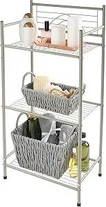 Bath Bliss 3 Tier Storage Shelf | Freestanding | Dimensions: 17.3"x 10.6"x 35.8 | Free Standing | Rust Resistant | Bathroom Storage | Easy to Assemble (Bronze)