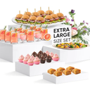 Large Size Buffet Risers, Food Risers for Buffet Table, Display Stand Shelf for Catering Dessert Collectibles Jewelry Figures Show, Acrylic Cube Display Nesting Risers