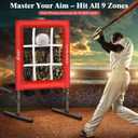 Utheer 9 Hole Pitching Net with Strike Zone, Accuracy Trainer | Adjustable height strike zone with 9 targets; helps sharpen pitch control and repeat location drills for backyard practice