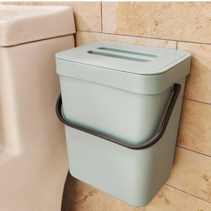 stonespace Compost Bin Indoor Kitchen Sealed, Mountable Compost Bucket, Hanging Food Waste Bin for Kitchen,1.3 Gallon/ 5L Blue