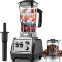 1800W Smoothie Blender and Grinder Combo 70OZ Large Capacity Countertop Blenders for Kitchen High Speed Blender for Smoothies Ice Crushing Frozen Drinks Puree (Silver-Black)