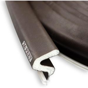 Kerf Weather Stripping Door Seal Strip 26 Ft Q Foam Door Weatherstrip Seal with Slot Card Slot Installation, Easy Cut to Size (Brown)