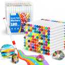 D-FantiX 120 Colors Acrylic Paint Markers for Kids Adults, Fine Tip Acrylic Paint Pens for Wood, Fabric, Glass, Canvas, Ceramic, Plastic, Rocks, Eggs, Shoe, DIY Arts and Crafts Scrapbook Supplies